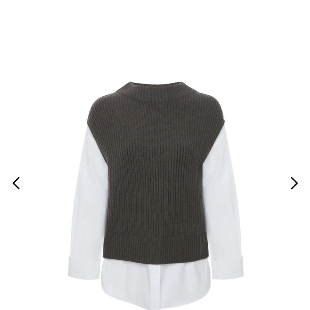 Sweater vest with built in blouse.